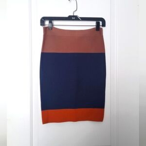 BCBGMaxAzria Tricolor Bodycon Skirt Color-block Pencil Skirt Size Small